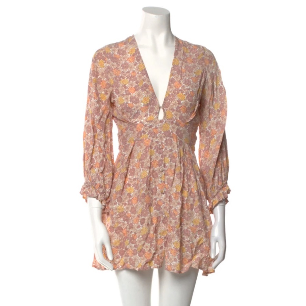 Faithfull the Brand Floral Print Mini Dress